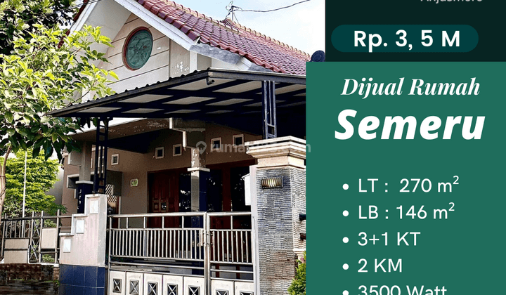 Dijual Rumah Semeru HGB 1