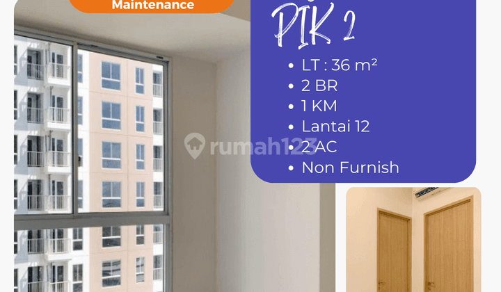 Disewakan Apartemen 2 BR Tokyo Riverside Pik 2 Unfurnish Lt 12 1