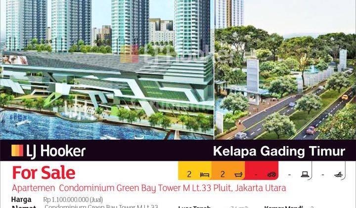 Apartemen Condominium Green Bay Tower M Lantai 33 Pluit, Jakarta Utara 2