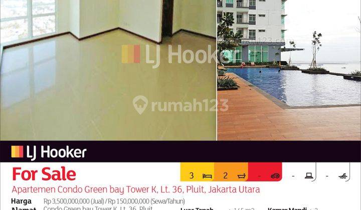 Apartemen Condo Green Bay Tower K, Lt. 36, Pluit, Jakarta Utara 2