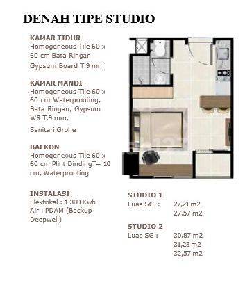 Apartemen Eastern Green LRT City Bekasi Timur baru dan bagus type studio deket ke stasiun LRT Jatimulya 2