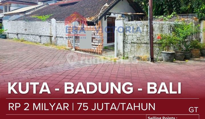 House for Sale/Rent in a Super Strategic Location Kuta Bali, Right in the Shopping Area with Easy Access to Kuta Beach. A Tourist-Packed Area, Business, Culinary, and Entertainment Hub Make This Property a High-Value Investment.