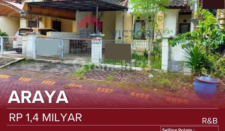 Rumah Jual Kondisi Bagus Blok Depan Perumahan Elit Araya Dekat Mall Araya Dan Rumah Sakit Persada, Terminal Arjosari