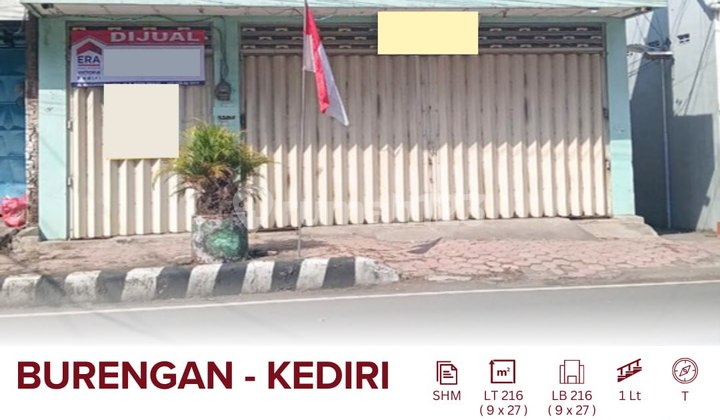 Ruko Jual Di Pusat Pertokoan Kediri Kota Dekat Pasar Pahing Cocok Untuk Segala Usaha