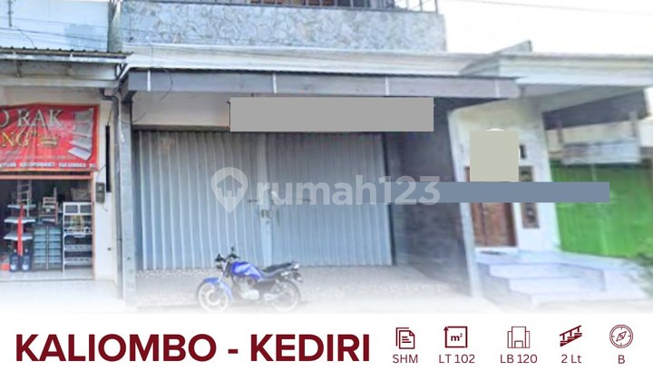 Ruko Sewa di Pusat Kediri Kota Kaliombo Bangunan Terawat Siap Pakai di Area Bisnis Padat Penduduk