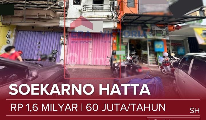 Dijual/disewakan Ruko 2 Lantai Di Kawasan Bisnis Dan Kuliner Soekarno Hatta. Lokasi Ramai Dan Strategis Untuk Usaha, Kantor, Kuliner, Dan Lainnya