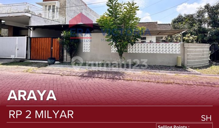 Rumah Jual Posisi Hook di Cluster Perumahan Araya Kondisi Terawat Akses Jalan Lebar Dekat Plaza Araya, Rumah Sakit Persada, Kampus Binus