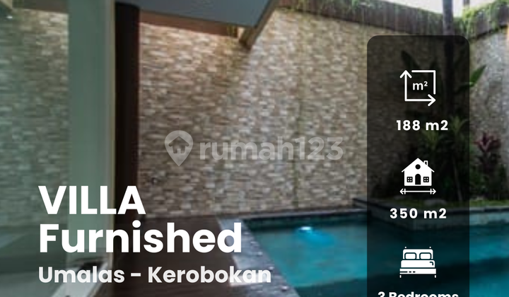 Yearly Rental 4 Bedroom Villa Furnished in Umalas Kerobokan Bali