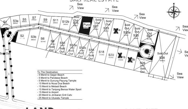 Sisa 2 Plot Kavling View Laut Tanah di Sawangan Nusa Dua, Badung Sertifikat Hak Milik 513 m² 1