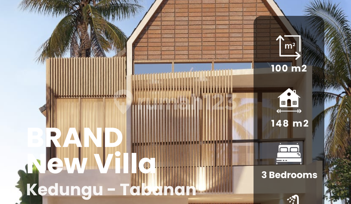 Only 1 Left Brand New 3 Bedrooms Villa Modern Tropical Temporary Furnished In Kedungu Tabanan Bali.