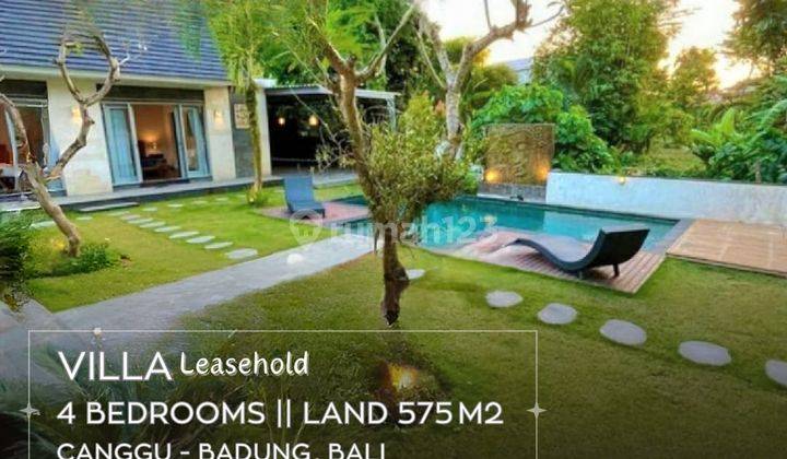 Leasehold For Longterm 29 Years, 4 Bedrooms Brand New Villa Tropical Garden In Canggu Bali 1