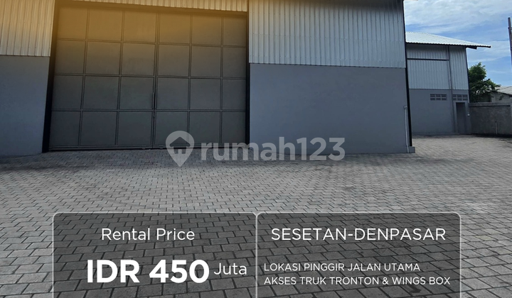 Warehouse for Rent with Tronton Truck Access Roadside in Sesetan, Denpasar