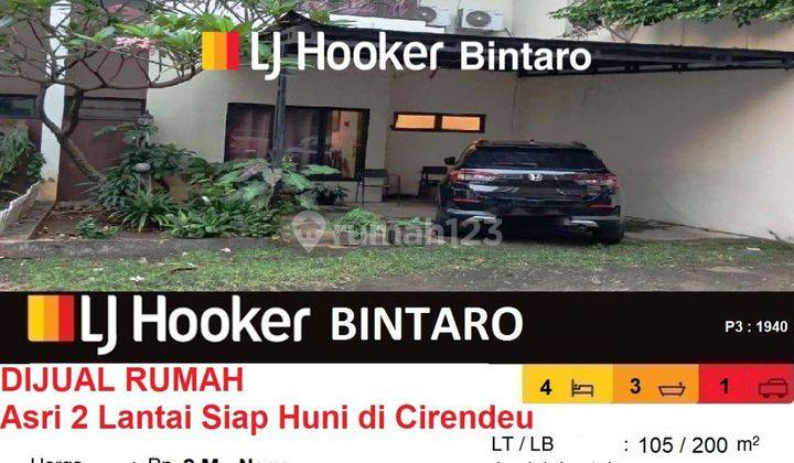 DIJUAL Rumah Asri 2 Lantai Siap Huni di Cirendeu 1