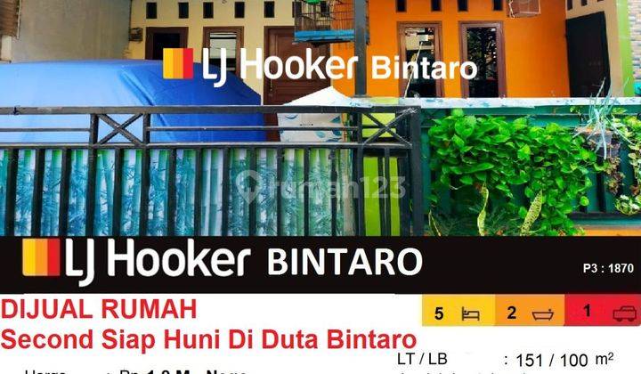 Dijual  Rumah Second Siap Huni Di Duta Bintaro 1