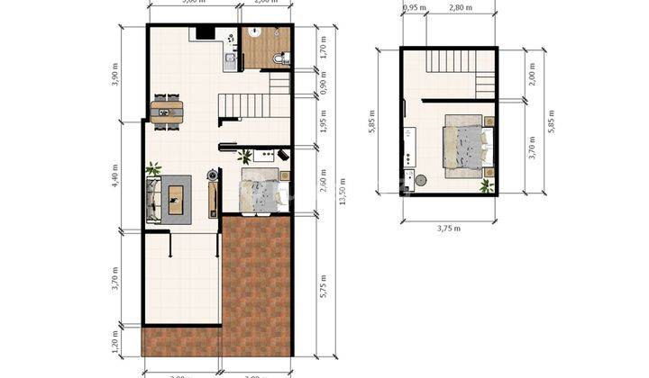 Rumah SHM 2 Lantai di Serpong City Paradise, Tangerang Selatan Siap KPR J15290 6