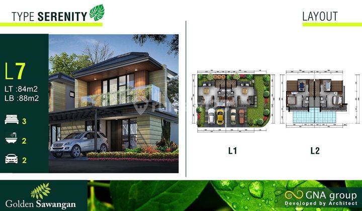 Rumah Cluster 2 Carport 2 Lt Bisa Nego 15 Mnt ke The Park Sawangan Siap KPR J31107 1