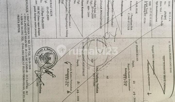 Dijual Cepat Tanah Pinggir Jalan Daerah Sawangan 6