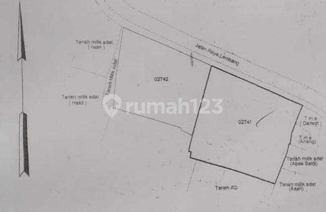 Jual/ Sewa Tanah strategis kotak mainroad Lembang 2