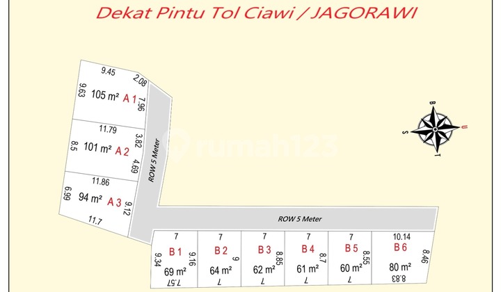 Dekat Akses Tol, Tanah, SHM, Dekat Universitas, di Katulampa