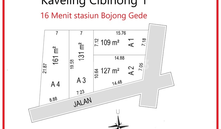 Near Toll Access, Land, SHM, Near Places of Worship, in Cibinong