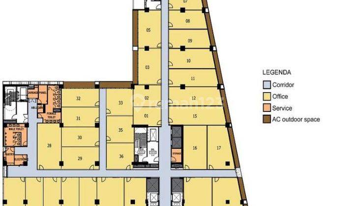 Sewa Kantor Spazio Tower Unit 0705 Ada Teras Hadap Utara 2