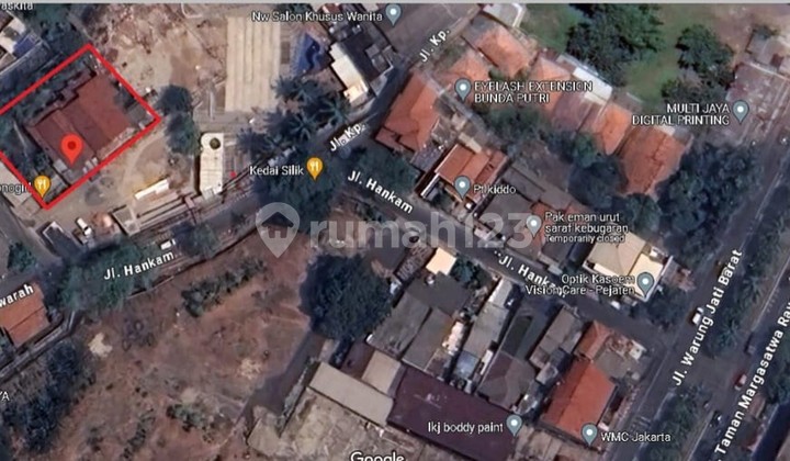 Tanah dan bangunan luas 1896 m2 di jalan Hankam, Ragunan. Pasar Minggu - Jakarta Selatan