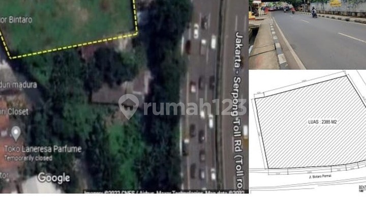 Tanah Komersial luas 2300 m2 Lokasi strategis di Bintaro Permai Raya, Jakarta Selatan