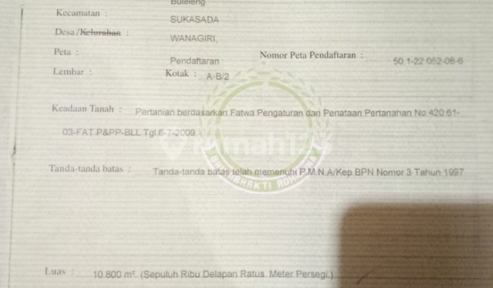 Dijual tanah 1,7ha @wanagiri, buleleng bali 8
