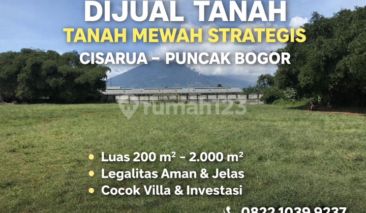 Jual Tanah Premium Area Wisata Cisarua Puncak Bogor