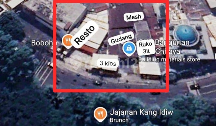 Kavling 1615M2 Ada Bangunan Kios 3Lt Restoran dan Ruko Siap Pakai Strategis di Tangerang