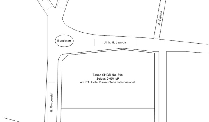 For Sale Hotel Land Calculation in the Heart of Medan City