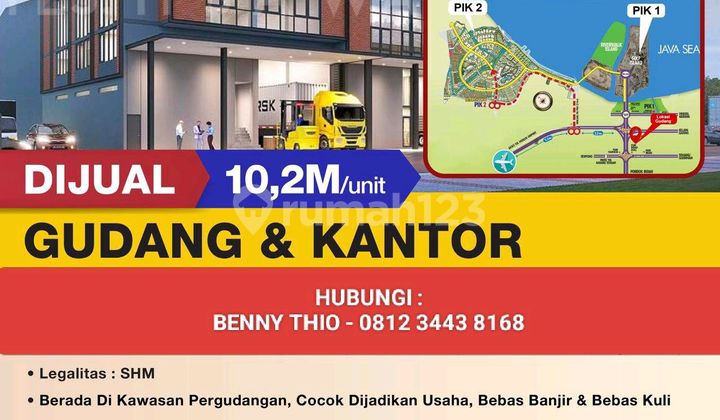 Dijual Gudang 2 Unit di Kapuk Kamal Cengkareng -Jakarta Barat