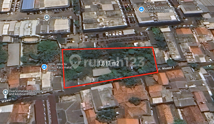 Tanah Luas di Kebon Jeruk Jakarta Barat untuk Klinik, Kantor, Rumah Kost