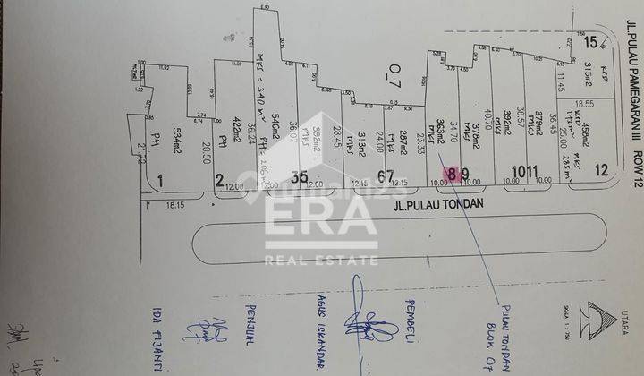 Tanah Di Pulau Tondan luas 363m2, 31 jt / m2 permata buana kembangan jakarta barat dekat puri indah 2