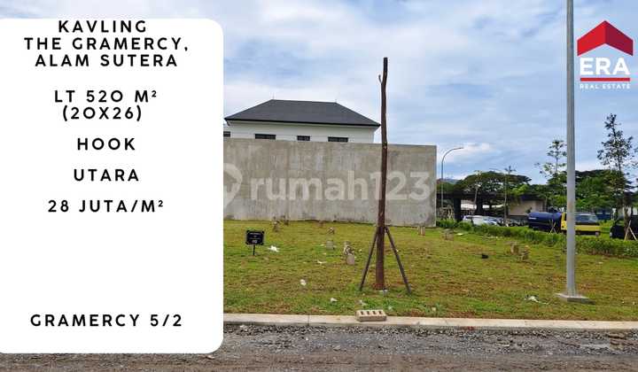 Dijual Kavling The Gramercy Alam Sutera Luas 364 M2 Hadap Utara