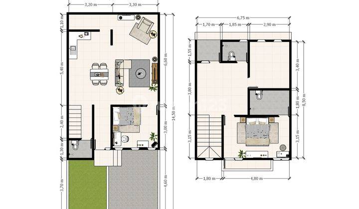 Rumah Semi Furnished LT 105 Bisa Nego 15 menit ke Mall Pesona Square J17637 2