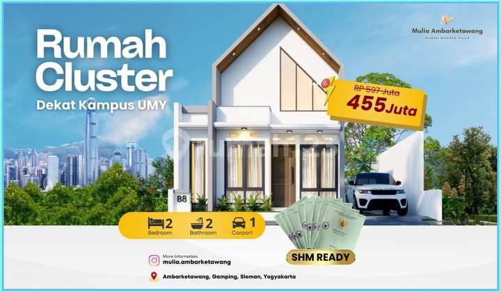 Rumah Dijual Jogja Jalan Wates Km 6 Dalam Cluster Scandinavian