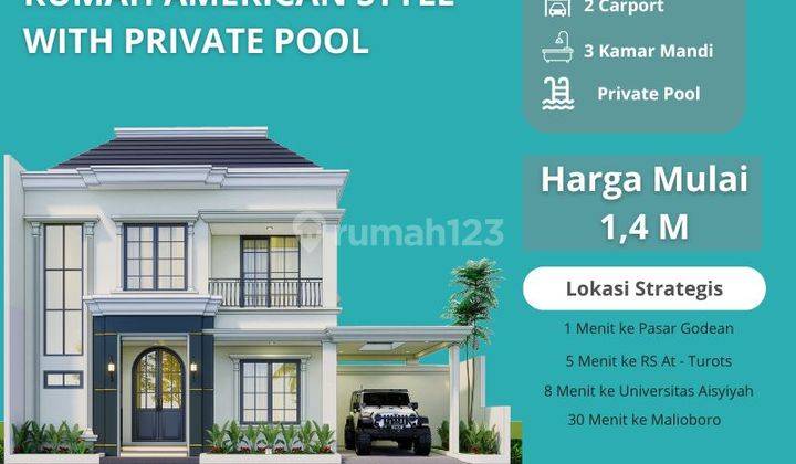 Rumah Mewah Daerah Godean 1,4M Ada Kolam Renang  1