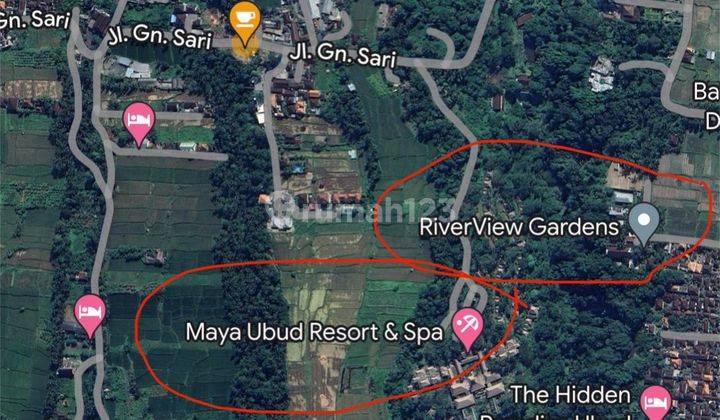 FOR SALE MAIN ROAD LAND & RIVERSIDE IN UBUD (PRICE UNDER MARKET) 1