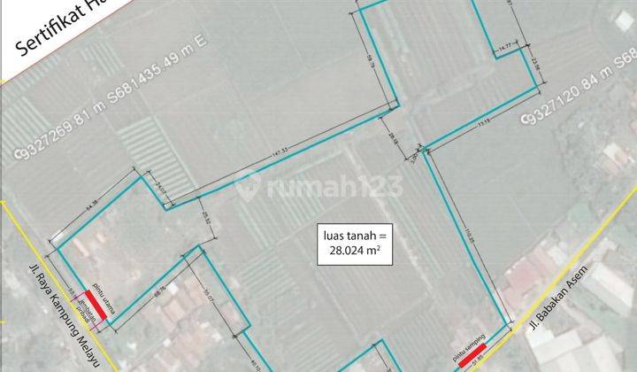  Dijual Kavling Tanah + Gudang Jl Raya Kampung Melayu Luas Tanah 28.024m2, Bengkulu 2