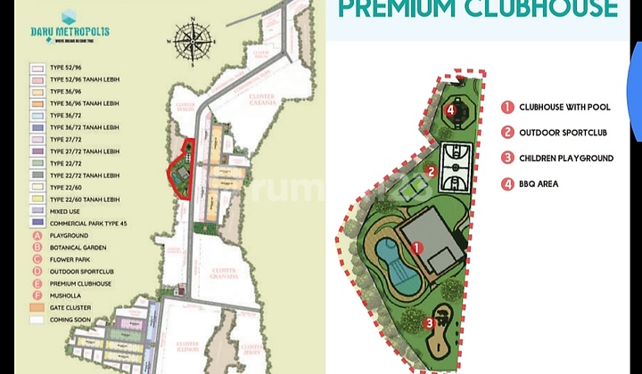 Rumah 1 Lantai Tanah Luas DP 0% 2 Menit ke Stasiun Daru 15