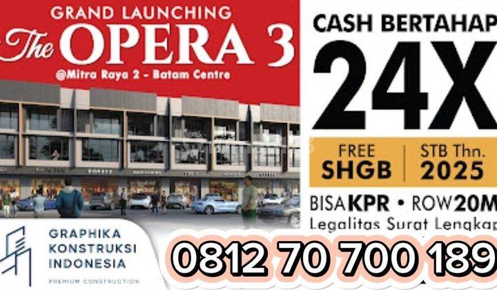 Dijual Ruko 3 Lantai The Opera 3 Batam Centre Lokasi Sangat Strategis, Dekat One Batam Mall 2