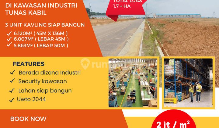 Dijual  Tanah Kawasan Industri Kabil Batam ada 3 Unit Kavling Kawasan Tunas Industri Kabil, 1