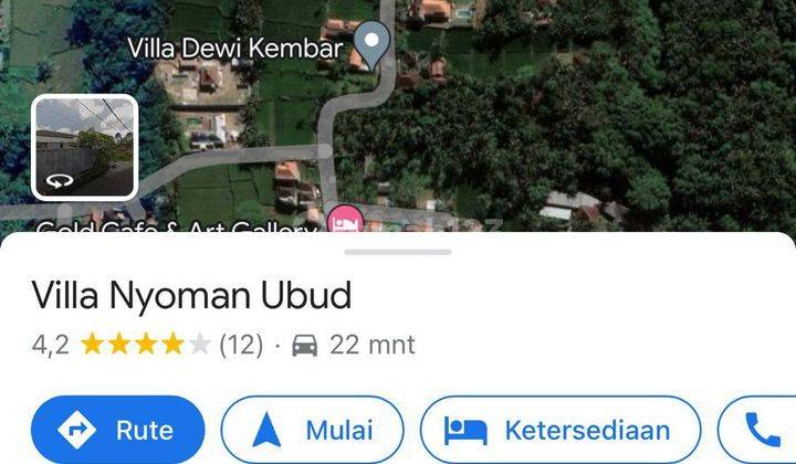 Tanah View Sawah  Pejeng Ubud Sebelah Villa Nyoman 