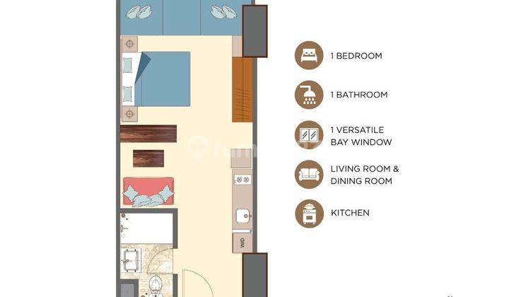 SEWA APARTEMEN FULL FURNISHED ORANGE COUNTY 1 BEDROOM 2