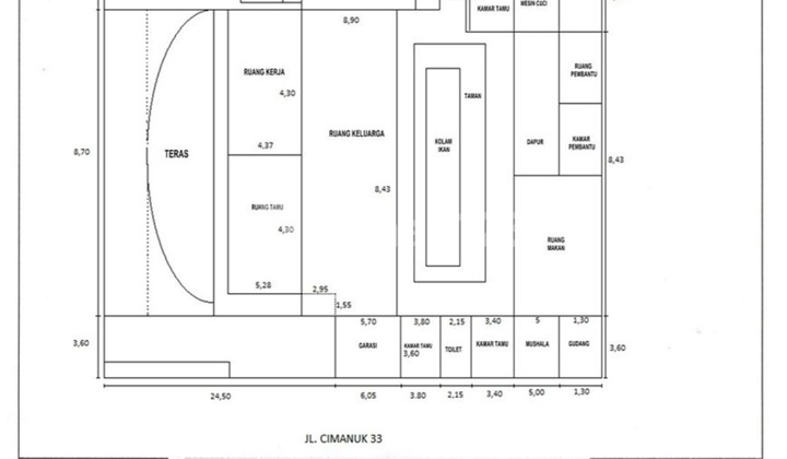 For Rent: Move-In Ready House on Cimanuk Street, Bandung. A serene and comfortable residence with a strategic location, suitable for offices or other business spaces. 2