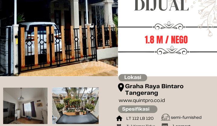 Dijual Cepat Rumah Di Graha Raya Bintaro Jakarta Selatan 1