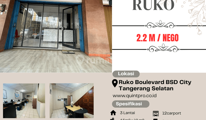 Dijual Murah Ruko Di Golden Boulevard BSD City  1