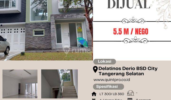 Dijual Rumah Hoekk Di Delatinos Derio BSD City Tangerang Selatan  1