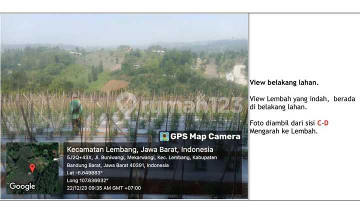 LAND FOR SALE IN FRONT OF DAGO TAMAN HUTAN RAYA (TAHURA) BANDUNG - ready to build; suitable for villas/cafes, etc. ^NE